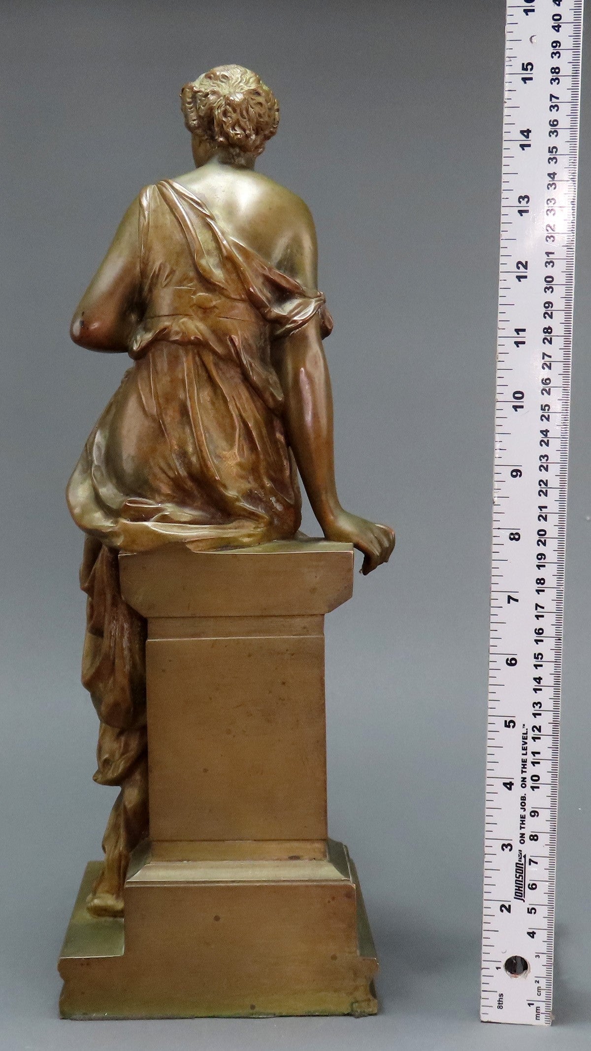 Mid/Late 1800s Continental European Bronze Statue Psyche Young Greek Woman