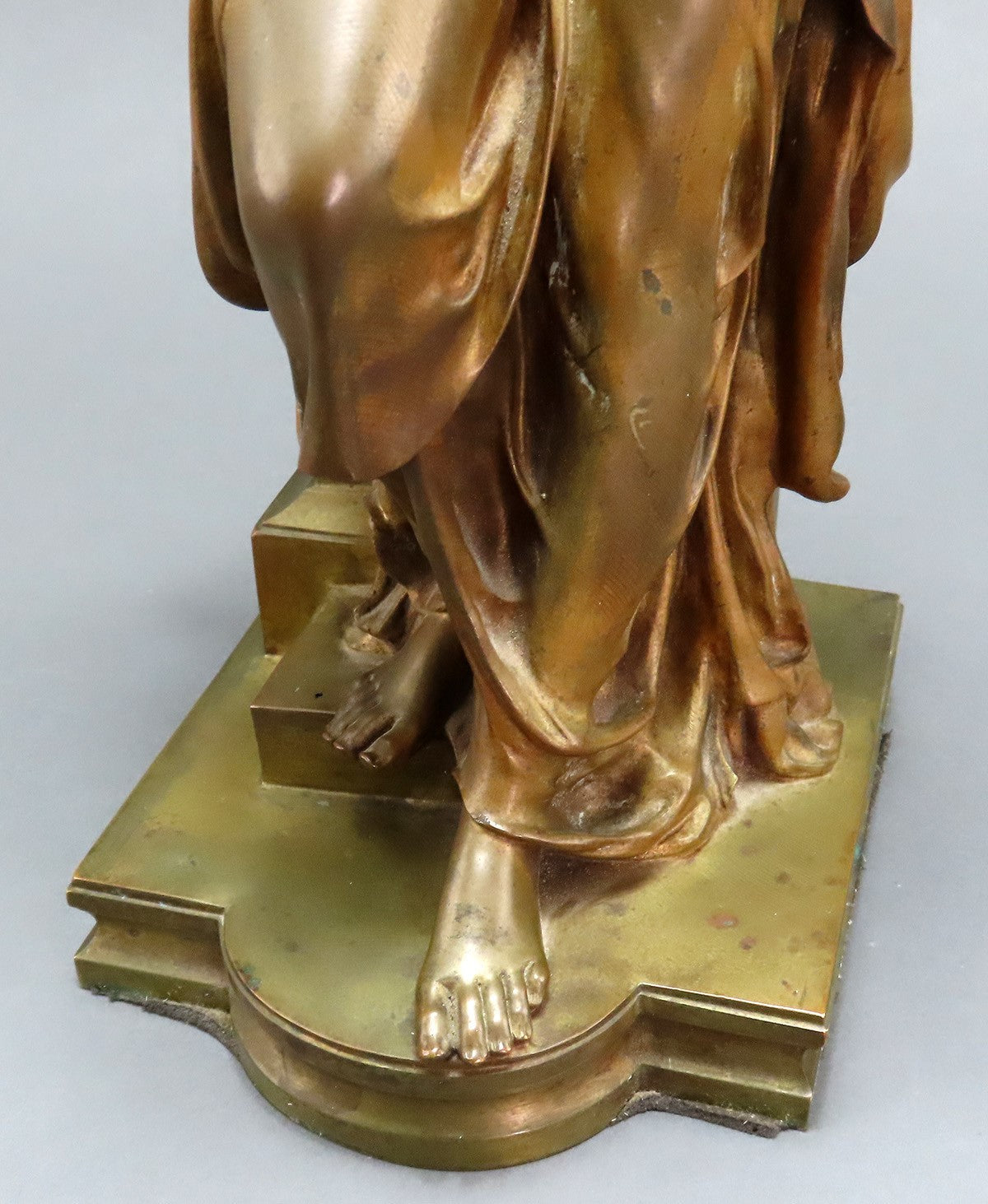 Mid/Late 1800s Continental European Bronze Statue Psyche Young Greek Woman