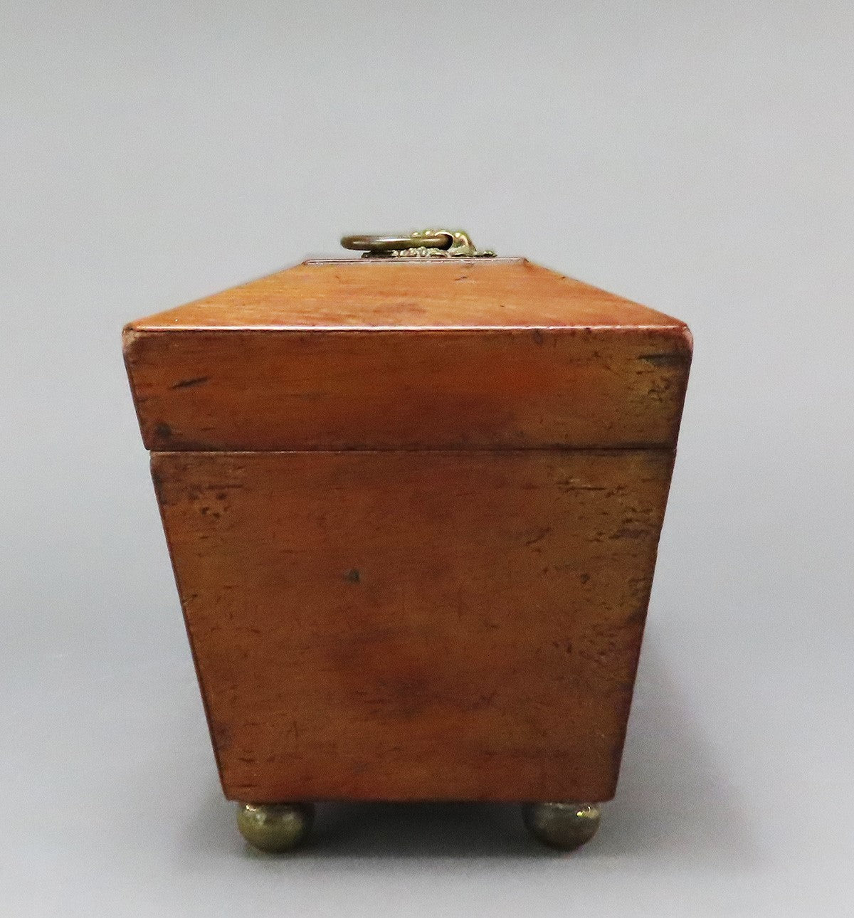 Nice English Early 1800s Mahogany Wooden Tea Caddy Original 2 Compartments