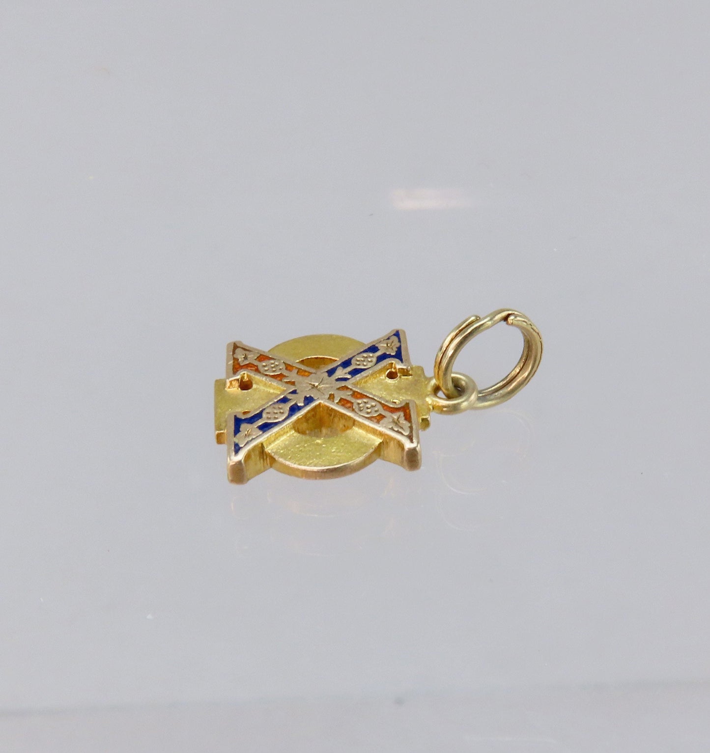 Antique 14k Yellow Gold Chi Phi Fraternity Enamel Pendant