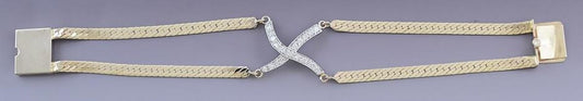 Beautifully Made 14k Gold and Brilliant Cut Diamond X Bracelet