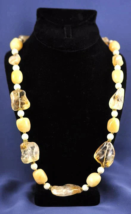 Fair Trade Honey Jasper "Lemon Rocks" Artisan Necklace