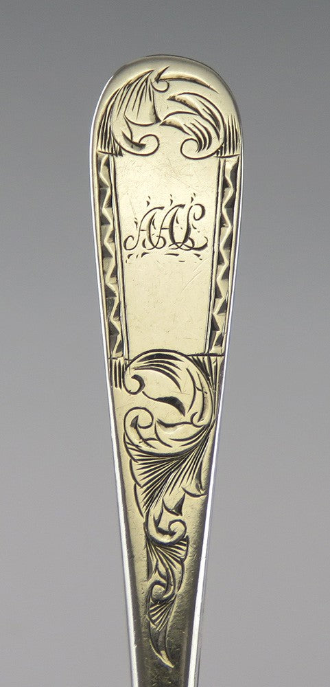 6 Antique American Kirk Mayflower 1846 Silver Demitasse Coffee Spoons 4 1/2