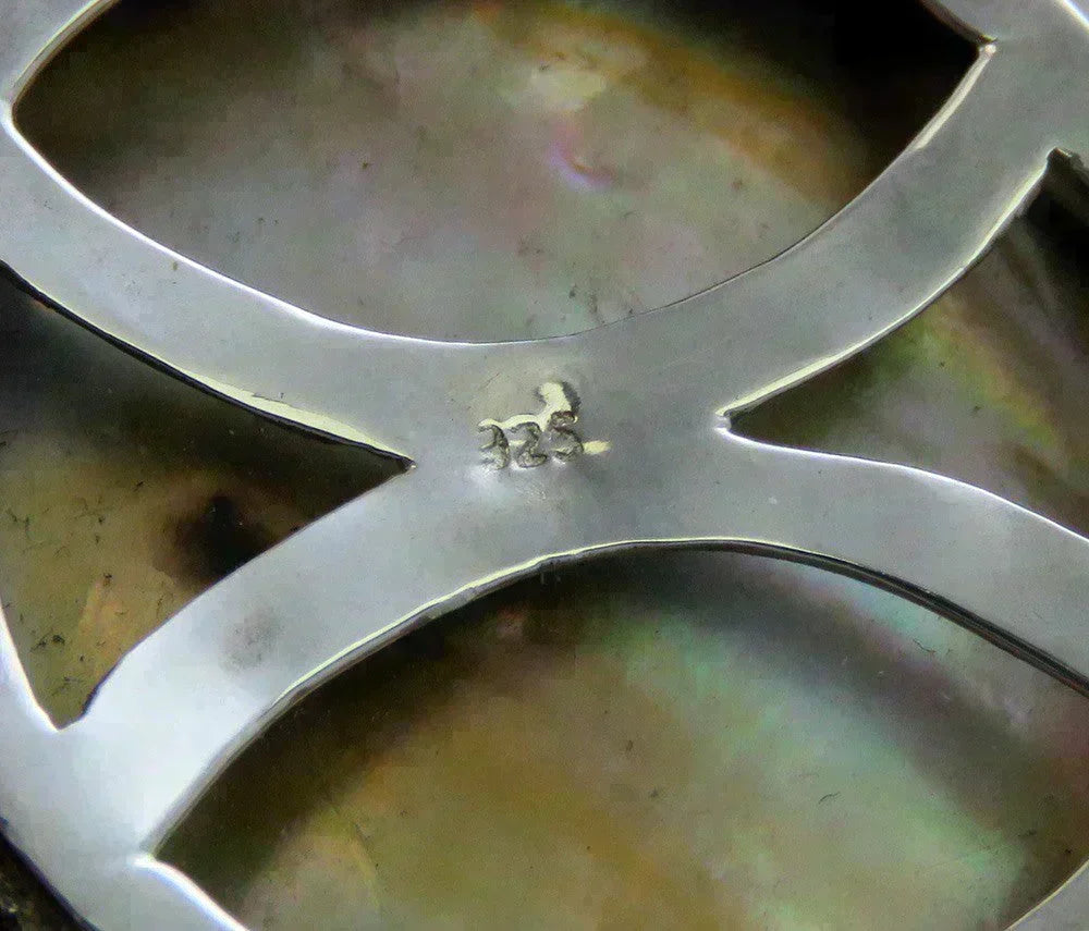 Sterling Silver Natural Abalone Shell & Pearl 3 Strand Choker Style Necklace