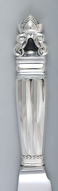 Fine Georg Jensen Acorn Sterling Silver Cake Fish Knife 10 1/2"
