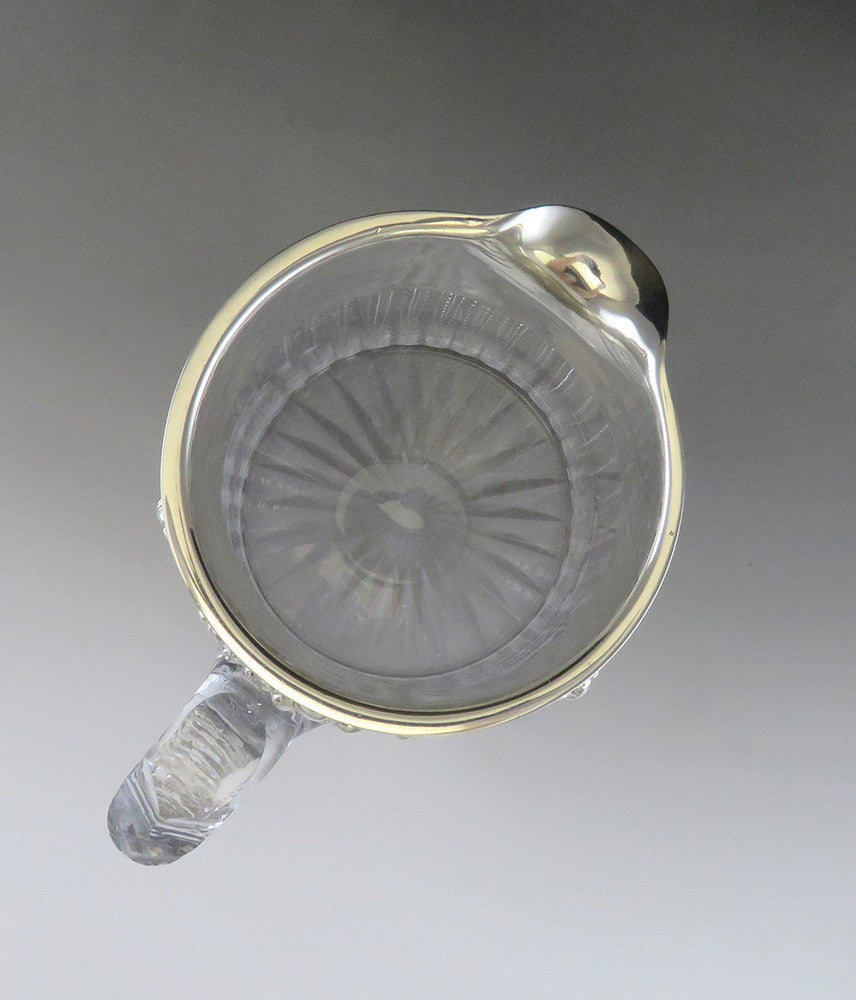 c1896 American Redlich & Co Sterling Silver Mounted Brilliant Cut Glass Pitcher