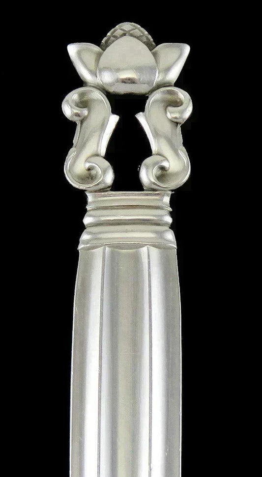 Vintage Sterling Silver Georg Jensen Acorn Large Serving Spoon 9.5"