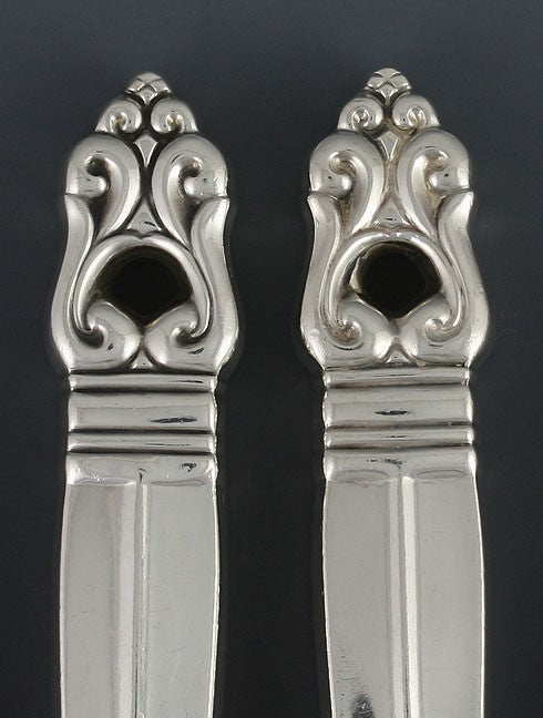 Fine set 4 International Sterling Silver Royal Danish 8 7/8" Knives