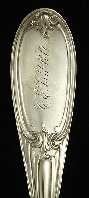 Antique c1850 John Polhemus Louis XIV NYC Coin Silver Punch Soup Ladle