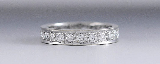 Stunning 14K White Gold & Sparkling Diamond Eternity Band Ring ~.1.75CT TDW