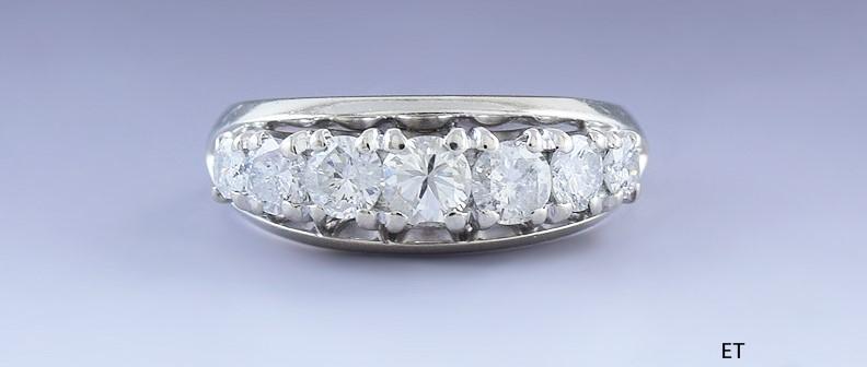Dazzling 14k White Gold & ~1ct Diamond Anniversary Band Ring