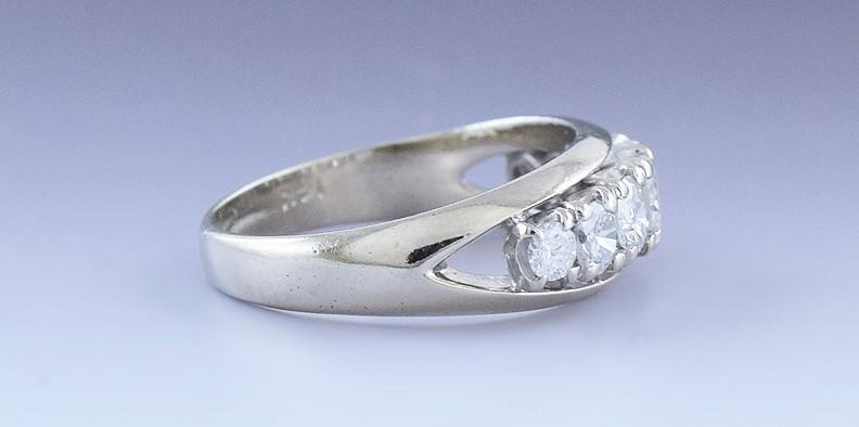 Dazzling 14k White Gold & ~1ct Diamond Anniversary Band Ring
