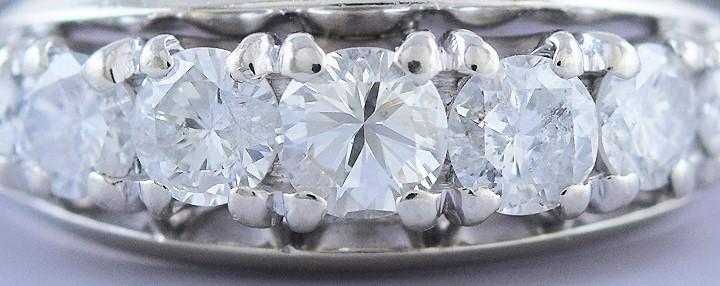 Dazzling 14k White Gold & ~1ct Diamond Anniversary Band Ring