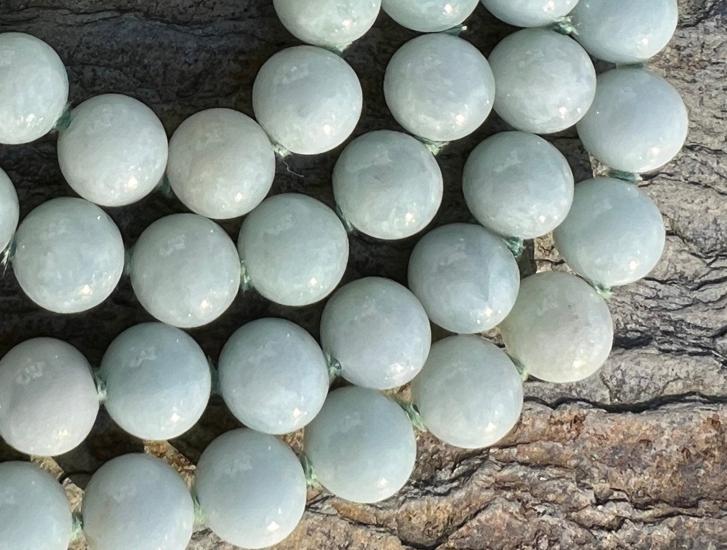 Fabulous Beaded Jade Necklace Natural Light Green Jadeite Chinese Beads