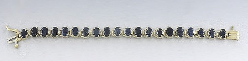 Fabulous ~10ct Sapphire 14k Yellow Gold Tennis Bracelet