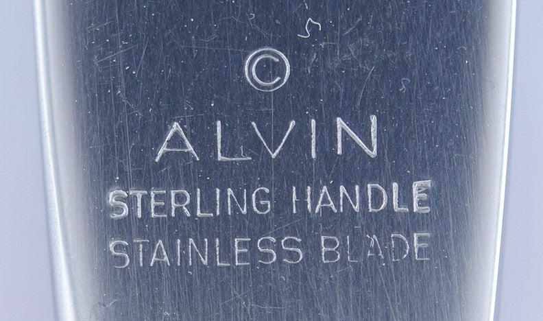 12 Alvin Vivaldi Pattern Sterling Silver & Stainless Dinner Knives