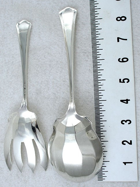 Vintage Sterling Silver Wallace Washington 1911 Salad Fork Spoon Serving Set