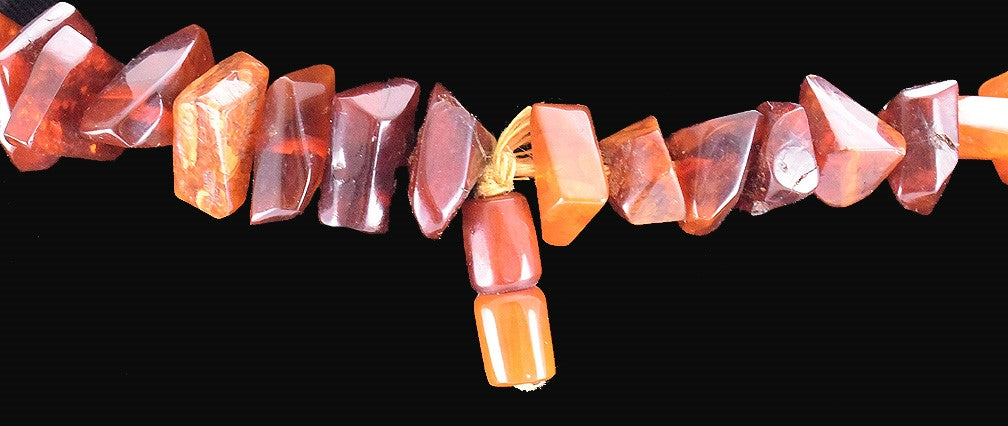 Beautiful Chunky Graduated Real Amber Necklace, Wonderful Deep, Rich Tones!