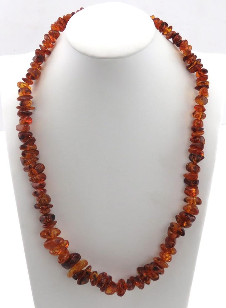 Artisan Handcrafted Tumbled/Polished Natural Amber Beaded Strand Necklace
