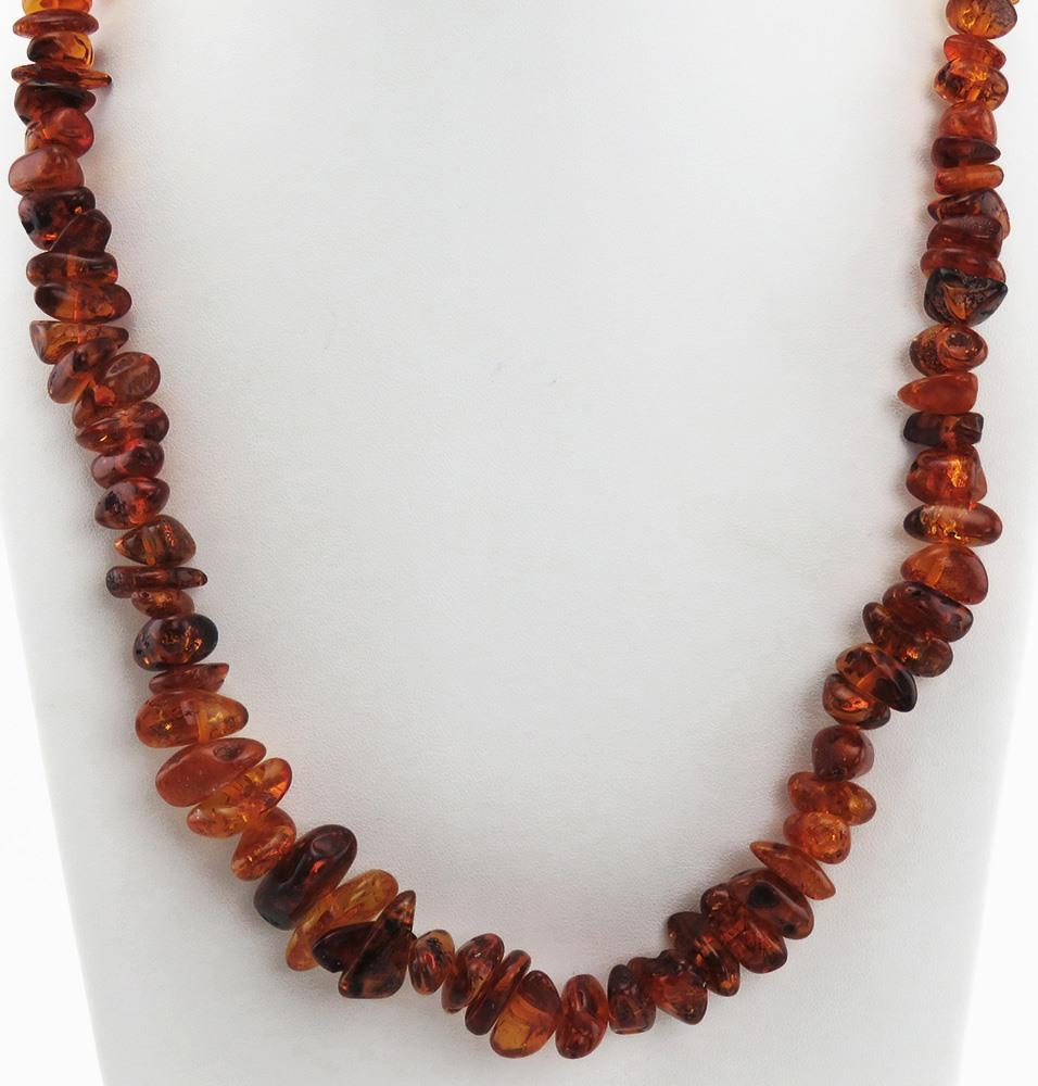 Artisan Handcrafted Tumbled/Polished Natural Amber Beaded Strand Necklace