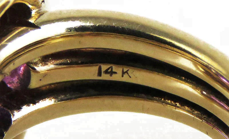 Vintage Retro Deco Style 14K Yellow Gold 4.25 CT Amethyst Gemstone Ring