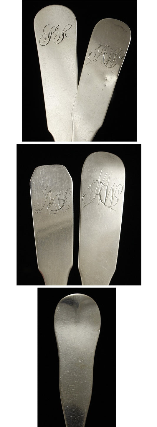 Lot of 9 American Coin Silver Spoons Baltimore Campbell