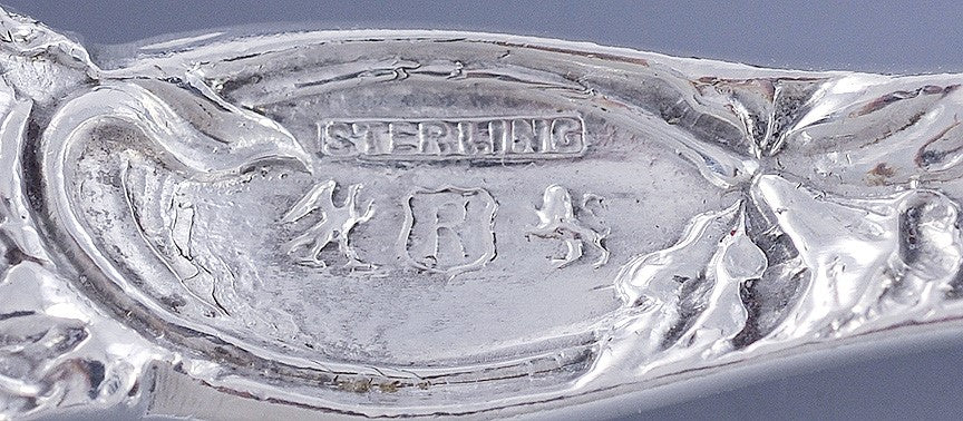Art Nouveau Reed & Barton Les Six Fleurs Sterling Silver Serving Spoon 9 3/4"