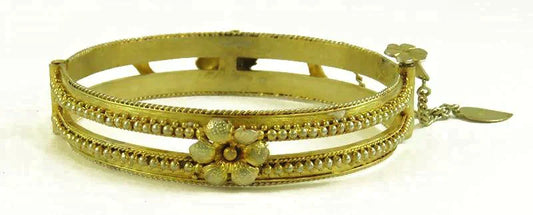 Antique c1920 Hand Made Indian Gilded Silver Ruby Bracelet 6 1/2 inches