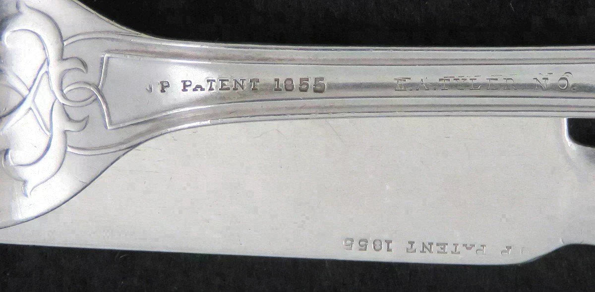 Antique Coin Silver John Polhemus Oriental Youth Child Fork Knife Flatware Set
