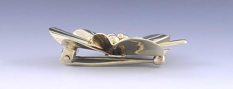 Lovely Tiffany Co 14k Gold Flower Pansy or Clover Brooch/Pin