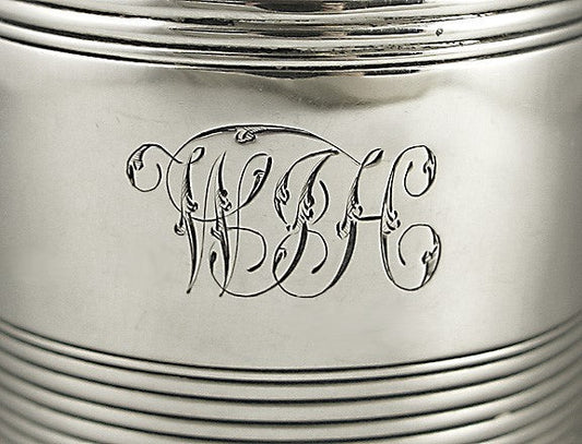 Antique English Georgian 1817 Sterling Silver Barrel Form Mug Cup