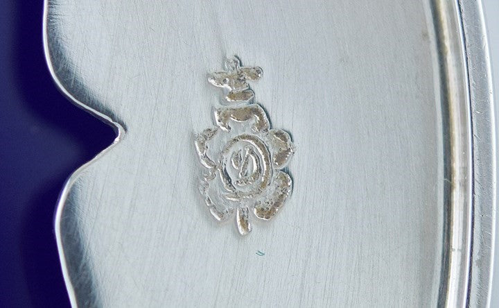 Classical Durgin Sterling Silver English Style Sugar Basket w Cobalt Glass Liner