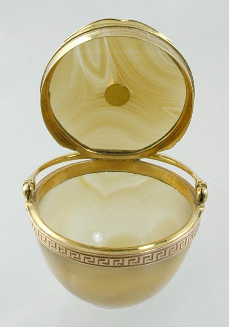 1830 Agate & 14k Gold Box Continental European