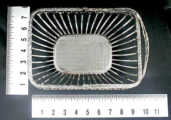Heavy Portuguese Silver Pierced Swing Handle Basket