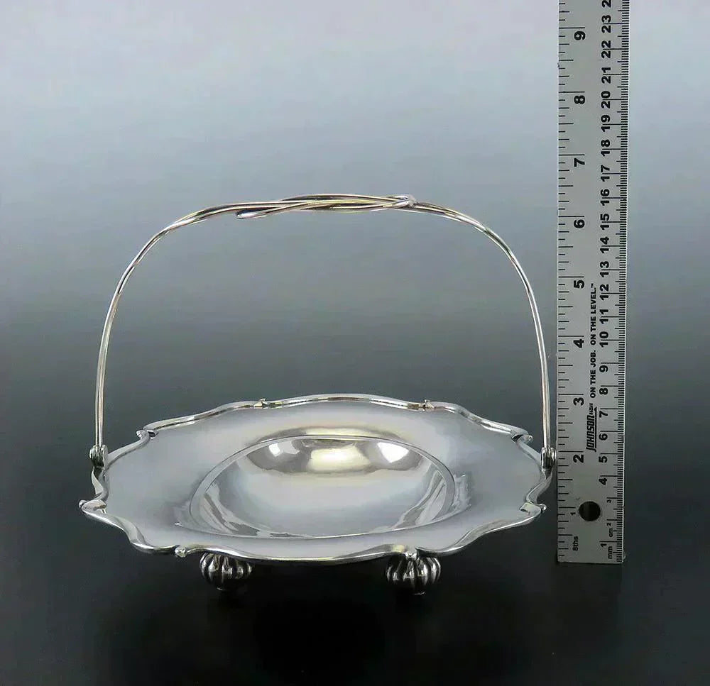 Antique 19th Century Chinese 900 Silver Handcrafted Fruit/Flower Basket