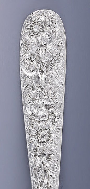 1924-1932 Set 12 Kirk Repousse Pat Sterling Silver Citrus/Grapefruit Spoons