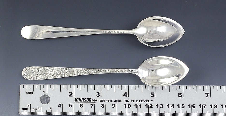1924-1932 Set 12 Kirk Repousse Pat Sterling Silver Citrus/Grapefruit Spoons