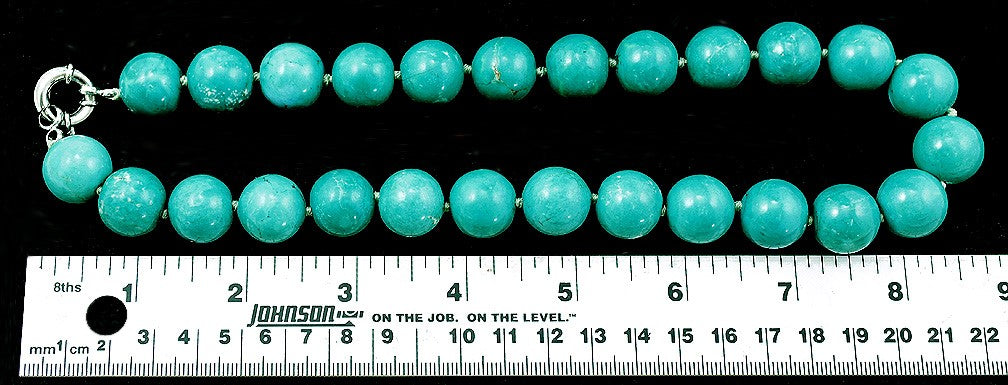 Retro Dyed Magnesite Stone Beaded Strand Choker or Collar Necklace