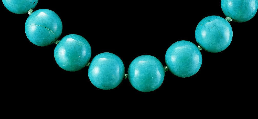Retro Dyed Magnesite Stone Beaded Strand Choker or Collar Necklace