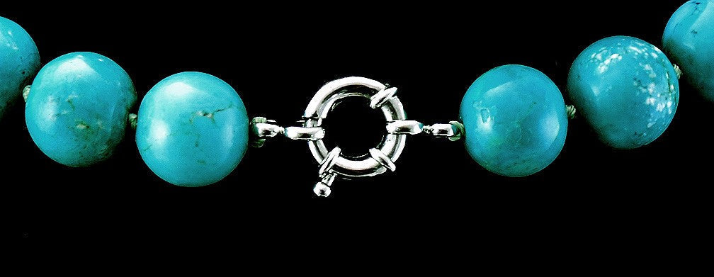 Retro Dyed Magnesite Stone Beaded Strand Choker or Collar Necklace