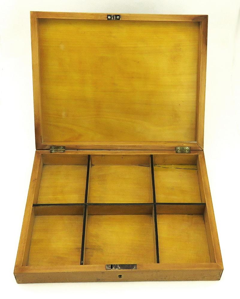 Antique Swiss 1840-70's Hand Painted Unterseen Switzerland Wooden Tea Caddy Box