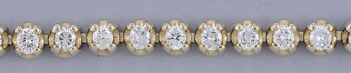 Wonderful Quality 14k Yellow Gold & ~2.7ct Diamond Tennis Bracelet