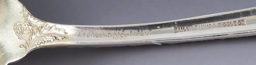 Antique Sterling Silver Durgin Chrysanthemum 1893 Gold Bowl Serving Spoon 9"