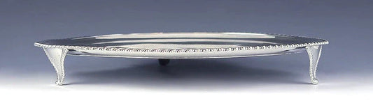 Antique 1802 English Georgian Sterling Silver Bateman Footed Tray 13" Diameter