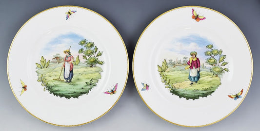 c1900-1925 Fine set 8 Spode Copeland Porcelain Plates 9"
