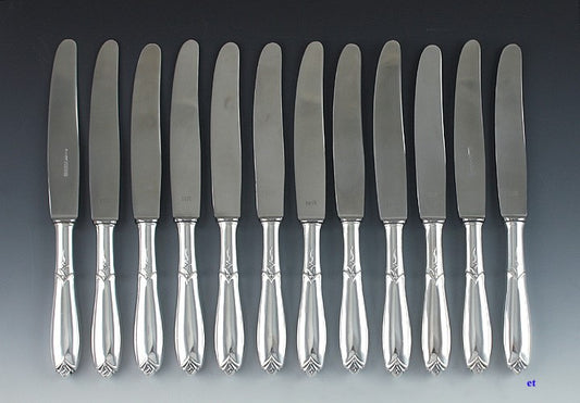 12 Lovely 1930s German Silver Dinner Knives