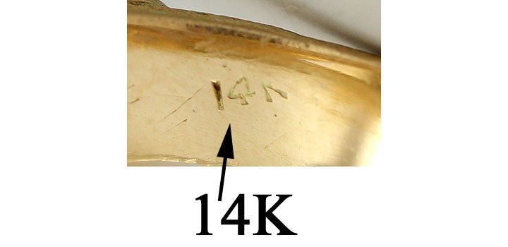 Large 14K Yellow Gold Pearl Ring in Vine or Branch Setting Size 7.5