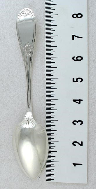 5 American Coin Silver Olive pat Serving Spoons J. Rudd