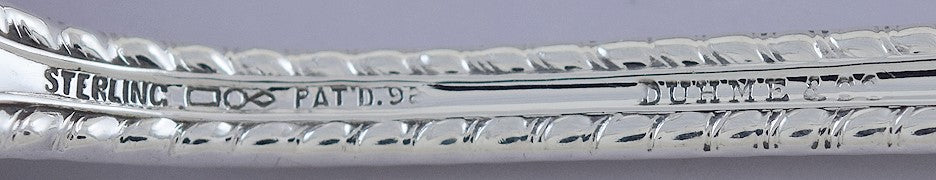 Fine set 12 Dominick & Haff Sterling Silver Mazarin Soup Dessert Place Spoons