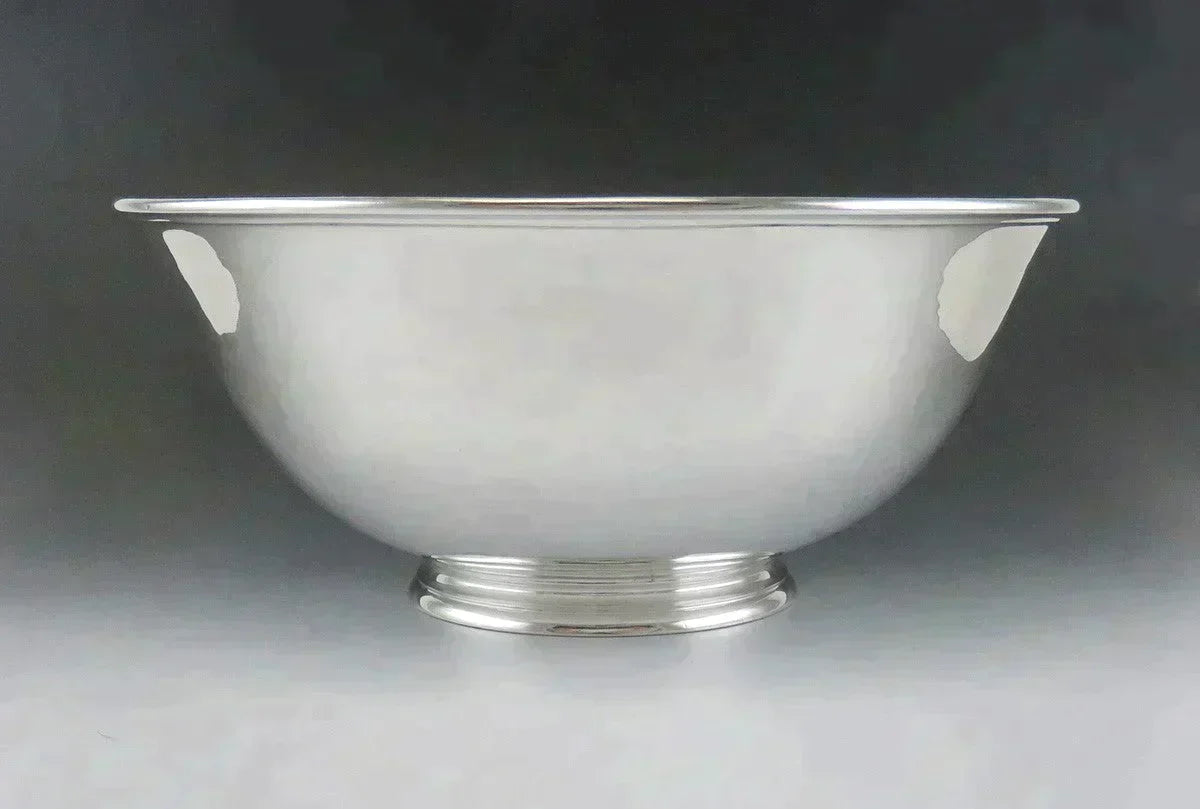 Antique c1920 Arthur Stone Sterling Silver American Colonial Style Bowl 9.5"